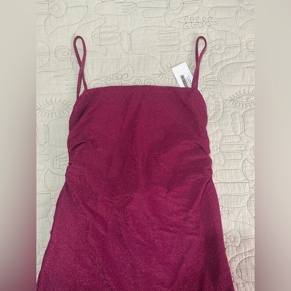 NEW Reformation Breslin Dress Sz XL Sparkle Pink - Picture 4 of 11